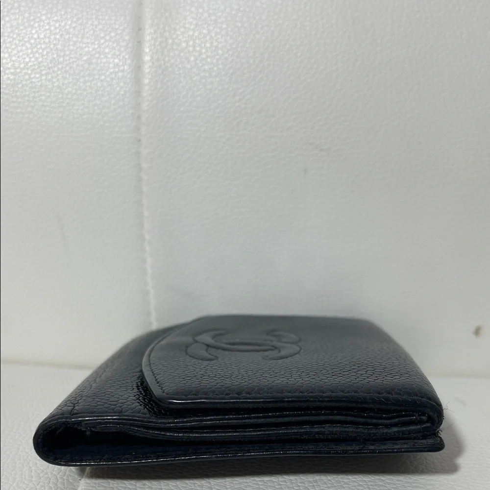 Authentic CHANEL Timeless CC Logo Caviar Leather Wallet